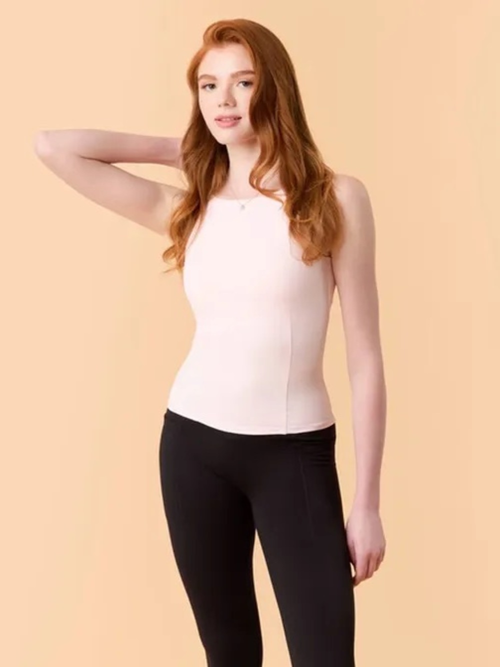 Blogilates Women's Boatneck Crisscross Tank Top, XS - Light Pink NWT